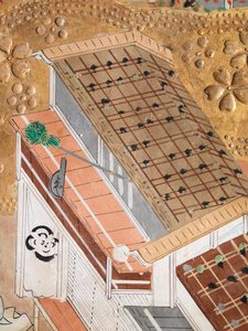 Osakazu Byobu - Japansk foldeskærm med otte paneler (maleri) af Japanese School