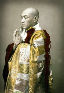 Portræt af en shintopræst, ca. 1880 af Japanese School