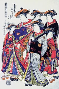 Japanske kvalitetskvinder, slutningen af det 19. århundrede (tryk) af Japanese School