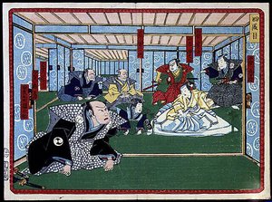 Samurai Group - i "" De 47 ronins hævn"" 1800-tallet: Kabuki-serien af Japanese School