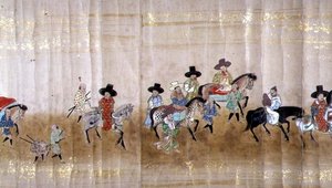 Sjette koreanske ambassade til Japan i Meireki 1 på tidspunktet for Tokugawa Ietsunas arvefølge i 1651, muligvis af Kano Masunobu (1625-94) (rullemaleri) (detaljer) af Japanese School