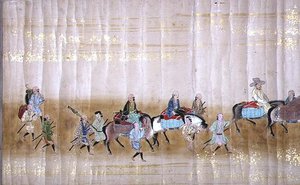 Sjette koreanske ambassade til Japan i Meireki 1 på tidspunktet for Tokugawa Ietsunas tronfølge i 1651, muligvis af Kano Masunobu (1625-94) (rullemaleri) (detalje) (se også 120832) af Japanese School