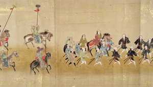 Sjette koreanske ambassade til Japan i Meireki 1 på tidspunktet for Tokugawa Ietsunas arvefølge i 1651, muligvis af Kano Masunobu (1625-94) (rullemaleri) (detaljer) af Japanese School