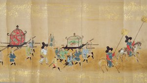 Sjette koreanske ambassade til Japan i Meireki 1 på tidspunktet for Tokugawa Ietsunas arvefølge i 1651, muligvis af Kano Masunobu (1625-94) (rullemaleri) (detaljer) (se også 79774 & 120822) af Japanese School