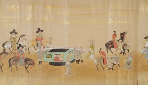 Sjette koreanske ambassade til Japan i Meireki 1 på tidspunktet for Tokugawa Ietsunas arvefølge i 1651, muligvis af Kano Masunobu (1625-94) (rullemaleri) (detaljer) af Japanese School
