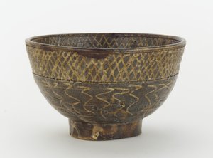 Teskål med indskåret dekoration, Tsushima-øen, Nagasaki-præfekturet, Edo-perioden (keramik) af Japanese School