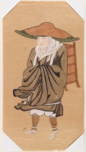 Den kinesiske buddhistiske pilgrim Hsuan-Tsang (blæk på papir) af Japanese School