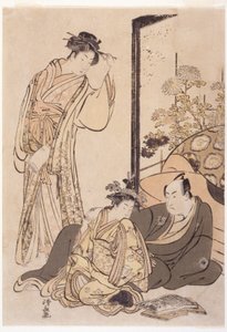 Tre figurer, ca. 1760-1810 (træsnit) af Japanese School