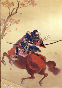 Kriger Munete. Silkemaleri af skolen Tosa, forfatter Chikana Morizumi dit Hsien. 1700-tallet. Museo Chiossone. Gener
