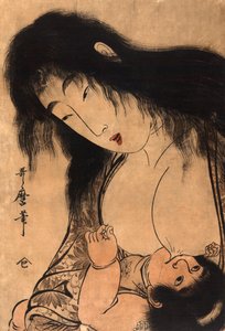 Yamauba ammer Kintaro, ca. 1804 (træsnit) af Japanese School