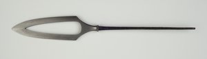 Yanone (pilespids) af flad type (hirane) med gennemboret design (stål) af Japanese School