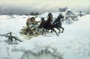 The Sleighride, 1896 af Jaroslav Friedrich Julius Vesin