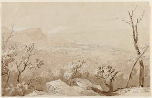 En udsigt fra Bald Mountain, Orange County, N. Y., 1843. af Jasper Francis Cropsey