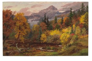 Efterårsløv i de hvide bjerge (Mount Chocorua) af Jasper Francis Cropsey