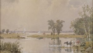 Hackensack Meadows, 1890. af Jasper Francis Cropsey
