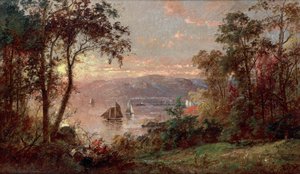 Sejlads (Hudson ved Tappan Zee) 1883 (olie på lærred) af Jasper Francis Cropsey