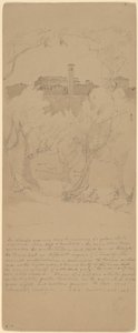 Udsigt gennem træerne i Tivoli [recto] af Jasper Francis Cropsey