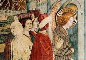 Altertavle af Saint Bernardin og skytsengelen, detalje af Loths flyvning af Jaume Huguet