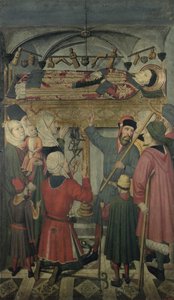 Eksorcisme af en besat mand under St. Vincent af Saragossas grav (d.304) fra altertavlen af St. Vincent af Saragossa
