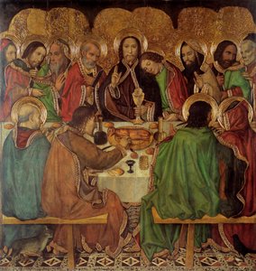 La cene - Den sidste nadver - Maleri af Jaume (Jaime) Huguet (1412-1492) - 1465-1470 - Tempera på panel - 170x161 - Museu Nacional d