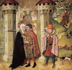 Sankt Joachim og Sankt Anne ved den gyldne dør af Jaume Huguet