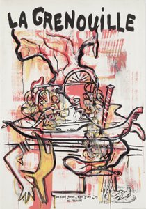 Anti-Social Pasta, 2012 (mixed media på akvarelpapir monteret på panel med opskrift på bagsiden) af Jay Batlle