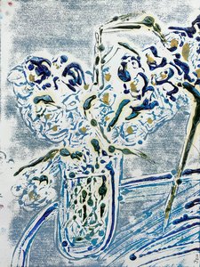 Fleur De Sel No. 02 Blue Carmel Monotype, 2021 (olie på papir) af Jay Batlle