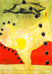 John, 2010 (mixed media på akvarelpapir monteret på panel med opskrift på bagsiden)