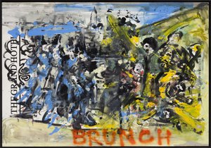 The Execution of History, 2010 (blandet medie på akvarelpapir monteret på panel med opskrift på bagsiden) af Jay Batlle