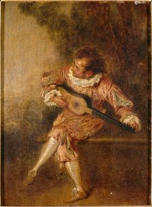 Donor af serenader (Mezetin) af Jean-Antoine Watteau