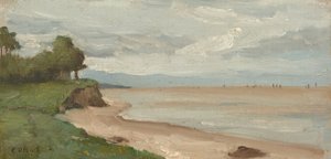Strand nær Etretat af Jean-Baptiste-Camille Corot