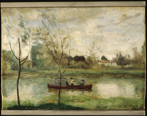 Daubigny arbejder på sin "Botin" nær Auvers-sur-Oise