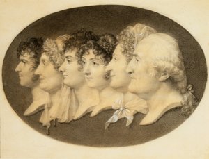 Profilportræt af Augustin og hans familie