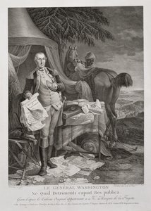 General Washington, for at ikke republikken skulle tage skade, indgraveret af Noël Le Mire (1724-1801), ca. 1785 (gravering) af Jean Baptiste (after) Le Paon