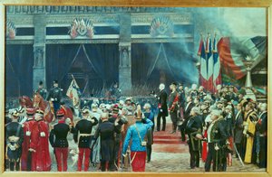 Funerailles de Louis Pasteur, 5. oktober ... (maleri på lærred) af Jean Baptiste Edouard Detaille