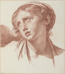 En ung pige, der kigger opad af Jean-Baptiste Greuze