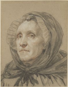 Portræt af kunstnerens mor af Jean-Baptiste Greuze
