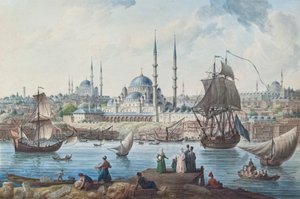 Yeni-moskeen og havnen i Istanbul