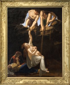 Menneskeofring i gallerne (olie på lærred) af Jean Baptiste Isabey
