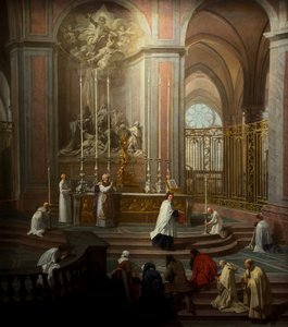 Canon Antoine de La Portes messe omkring 1710 (olie på lærred)