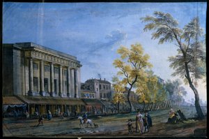 Det italienske teater i Paris. Maleri af Jean Baptiste Lallemand af Jean-Baptiste Lallemand