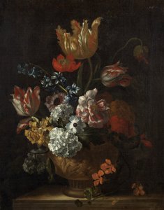 Blomsterstykke (olie på lærred) af Jean Baptiste Monnoyer