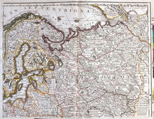 Kort over Moskva (Rusland), Kongeriget Sverige, de baltiske provinser og en del af Polen (radering