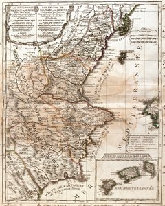 Kort over Kongeriget Valencia og Murcia (Spanien) (Gravering af Jean Baptiste Nolin