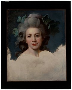 Portrait of a Lady (Hoved of a Woman in the Guise of a Bacchante, et ufærdigt portræt) af Jean Baptiste Regnault