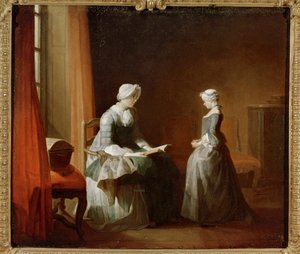 En anstændig uddannelse (maleri på lærred) af Jean-Baptiste Simeon Chardin