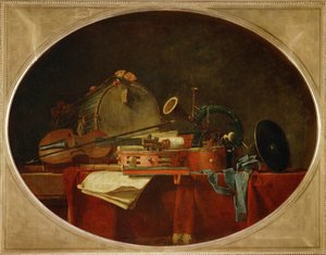 Les attributs de la musique civile - Den civile musiks egenskaber, supraporte til Chateau de Bellevue ...