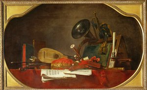 Les attributs de la musique - musikkens egenskaber, ledsagende stykke til 40-12-16/28, et af tre supraportier til Chateau de Choisy ...
