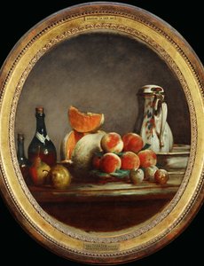 Melon, poires, peches et prunes - Melon, pærer, ferskner og blommer -Atelier de Chardin, kopi af et maleri i en privat samling ...