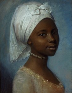 Portræt af en ung kvinde (pastel på papir) af Jean Etienne (previously attr. to) Liotard